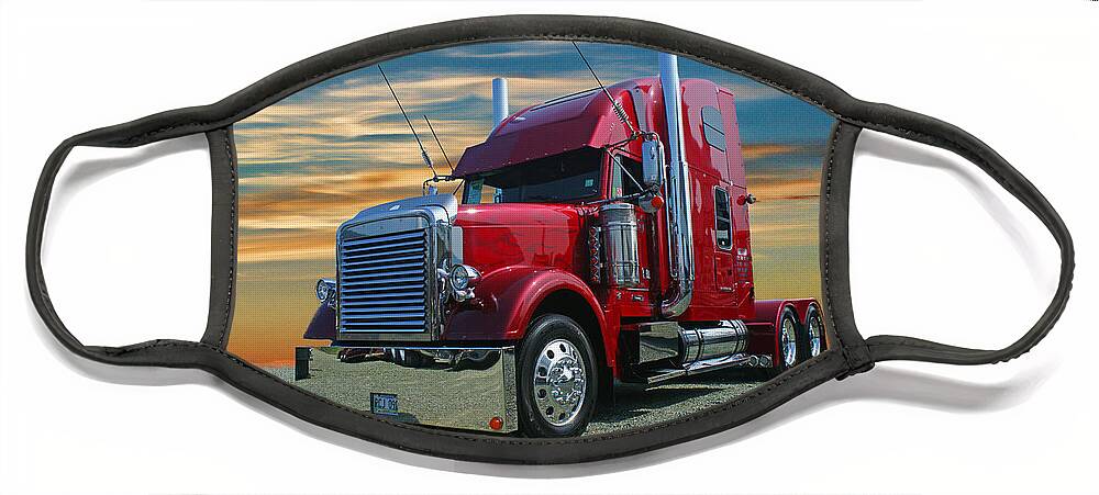 Trucks Face Mask featuring the photograph Freightliner CATR0316-12 by Randy Harris