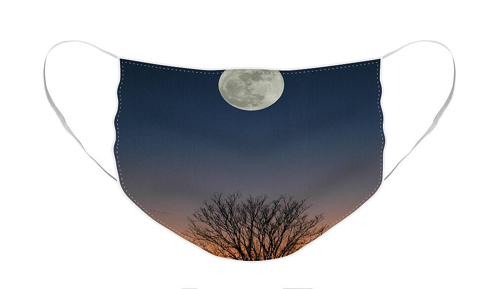 Full Moon Face Mask featuring the photograph Full Moon Rising by Raymond Salani III