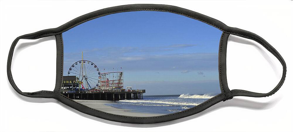 Funtown Pier Face Mask featuring the photograph Funtown Pier Seaside Heights NJ Jersey Shore by Terry DeLuco
