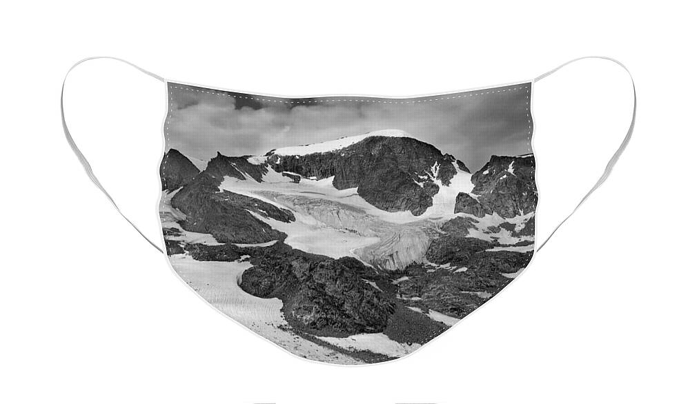 Gannett Peak Face Mask featuring the photograph 509427-BW-Gannett Peak and Gooseneck Glacier, Wind Rivers by Ed Cooper Photography