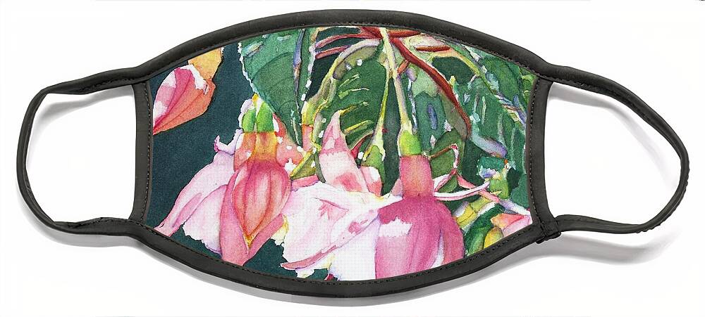 Fuschias Face Mask featuring the painting Garden Ballerinas by Christiane Kingsley