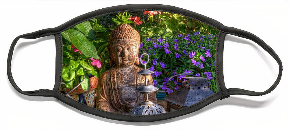 The Mind Can Go In A Thousand Directions Face Mask featuring the photograph Garden Meditation by Charlene Mitchell