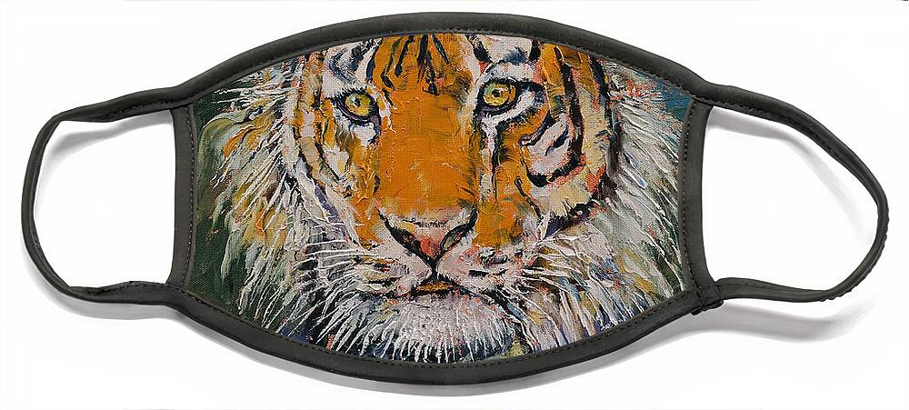 Art Face Mask featuring the painting Gentleman Tiger by Michael Creese