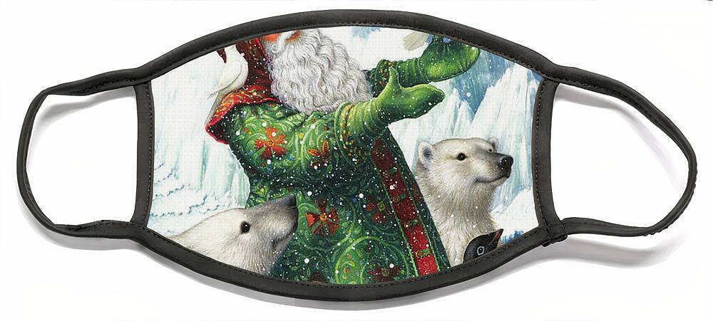 Santa Claus Face Mask featuring the painting Gift of Peace by Lynn Bywaters