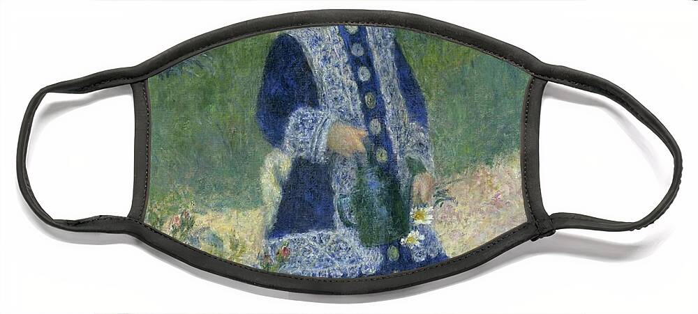 Auguste Renoir Face Mask featuring the painting Girl With A Watering Can by Auguste Renoir