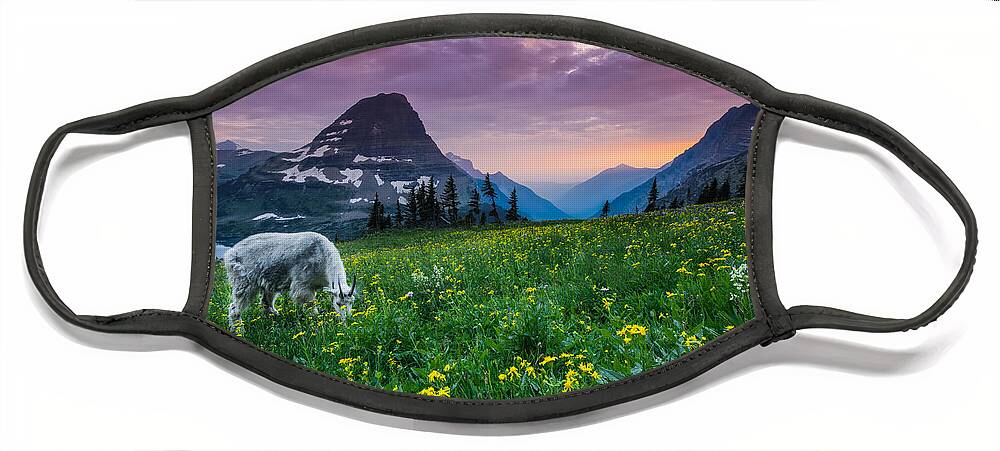 Clouds Face Mask featuring the photograph Glacier National Park 4 by Larry Marshall