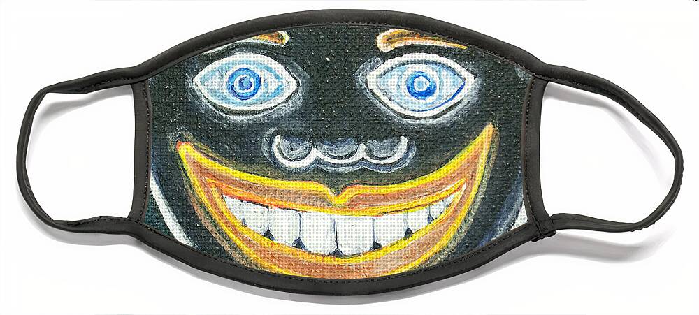 Tillie Of Asbury Park Face Mask featuring the painting Glow in the dark Tillie by Patricia Arroyo