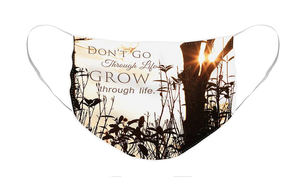 Flower Artwork Face Mask featuring the photograph Glowing Landscape with Message by Mary Buck