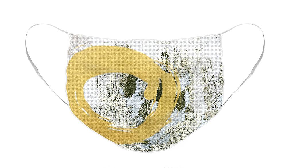 Gold Face Mask featuring the painting Gold Rush - Abstract Art by Linda Woods