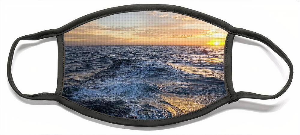 00345380 Face Mask featuring the photograph Golden Sunrise And Waves by Yva Momatiuk John Eastcott