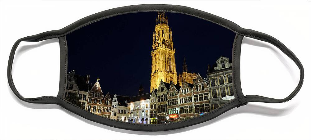 Antwerp Belgium Face Mask featuring the photograph Golden Tower by Richard Gehlbach