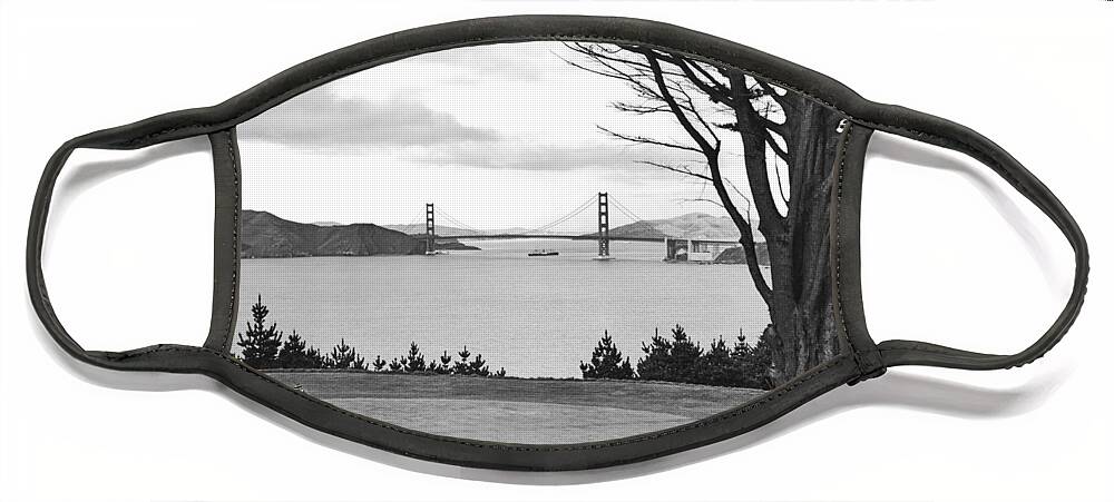 1930's Face Mask featuring the photograph Golf With View Of Golden Gate by Ray Hassman