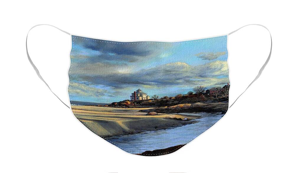 Beach Face Mask featuring the painting Good Harbor Beach Gloucester by Eileen Patten Oliver