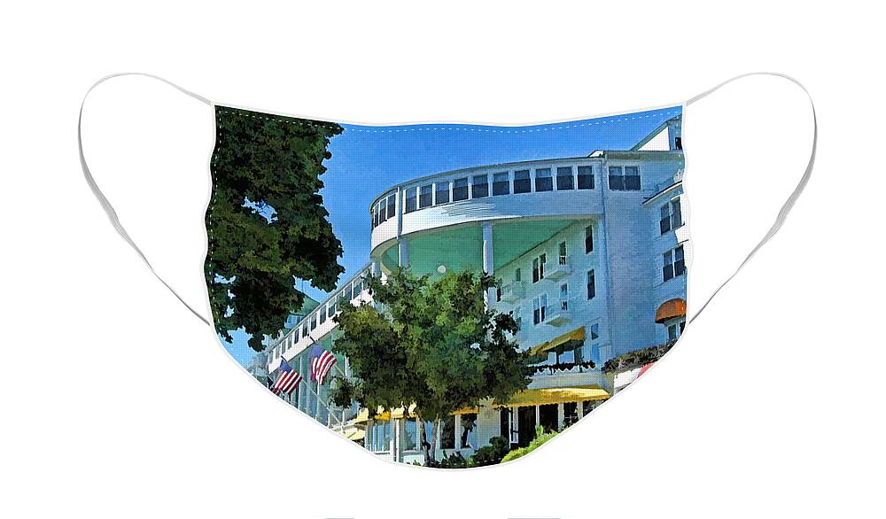 Mackinac Island Face Mask featuring the photograph Grand Hotel - Image 003 by Mark Madere