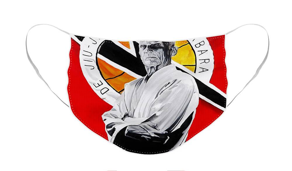 Helio Face Mask featuring the painting Grand Master Helio Gracie by Brian Broadway