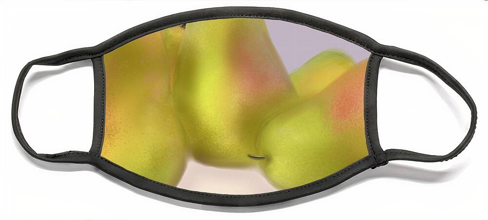 Still Life Face Mask featuring the digital art Grand Pears by Christine Fournier
