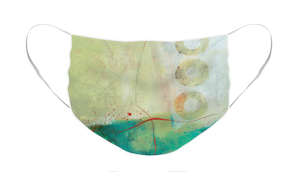 Acrylic Face Mask featuring the painting Green and Red 2 by Jane Davies