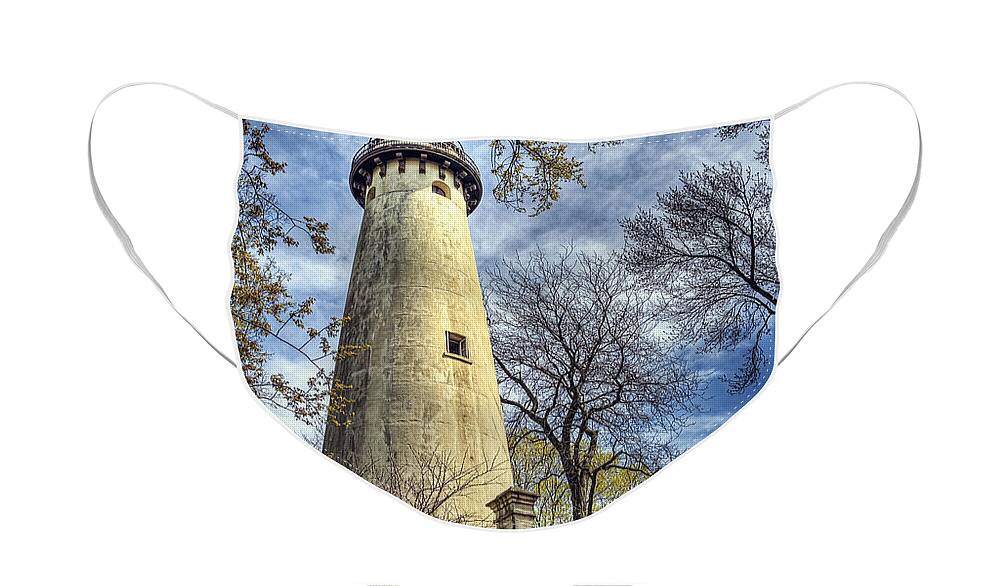Lighthouse Face Mask featuring the photograph Grosse Point Lighthouse Color by Scott Norris