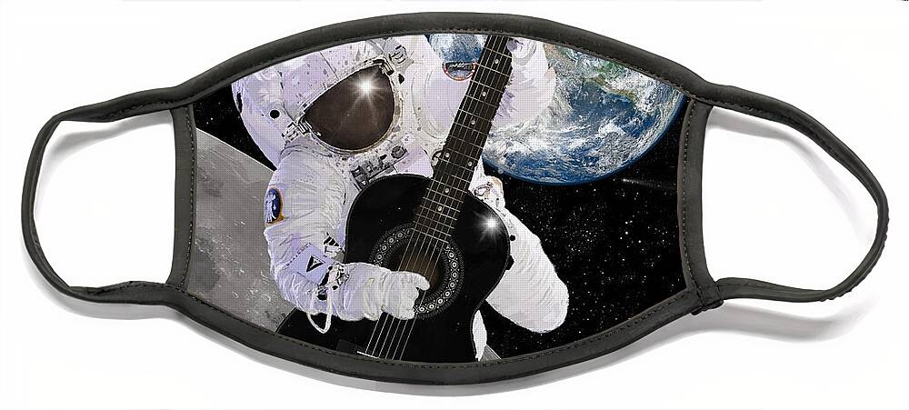 Astronaut Face Mask featuring the digital art Ground Control to Major Tom by Nikki Marie Smith
