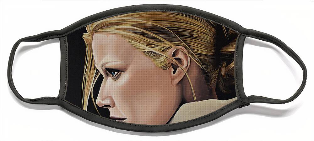 Gwyneth Paltrow Face Mask featuring the painting Gwyneth Paltrow Painting by Paul Meijering