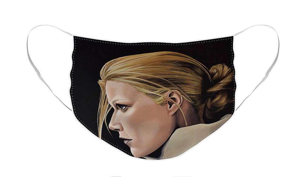 Gwyneth Paltrow Face Mask featuring the painting Gwyneth Paltrow Painting by Paul Meijering