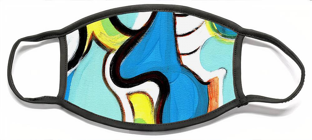 Abstract Art Face Mask featuring the painting Happiness by Stephen Lucas