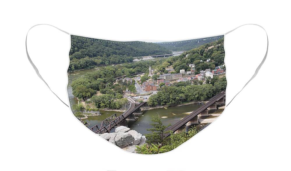 Potomac Face Mask featuring the photograph Harpers Ferry Viewed from Maryland Heights by William Kuta