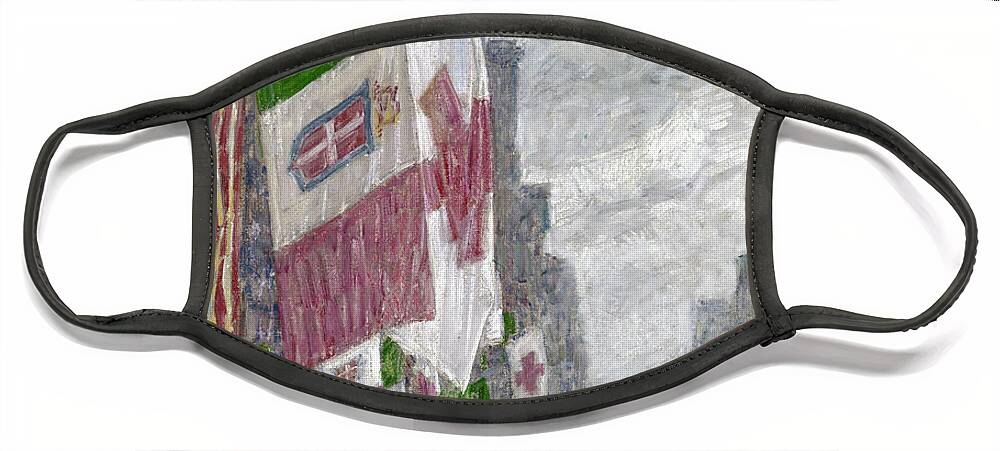 1918 Face Mask featuring the photograph Hassam: Italian Day, 1918 by Granger