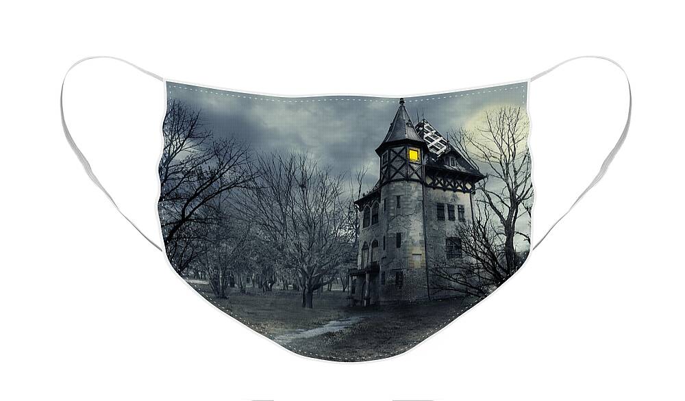 House Face Mask featuring the photograph Haunted house by Jelena Jovanovic