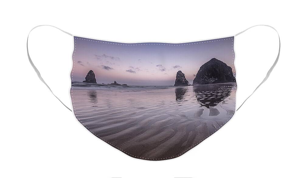 Purple Face Mask featuring the photograph Haystack Glow by Jon Glaser