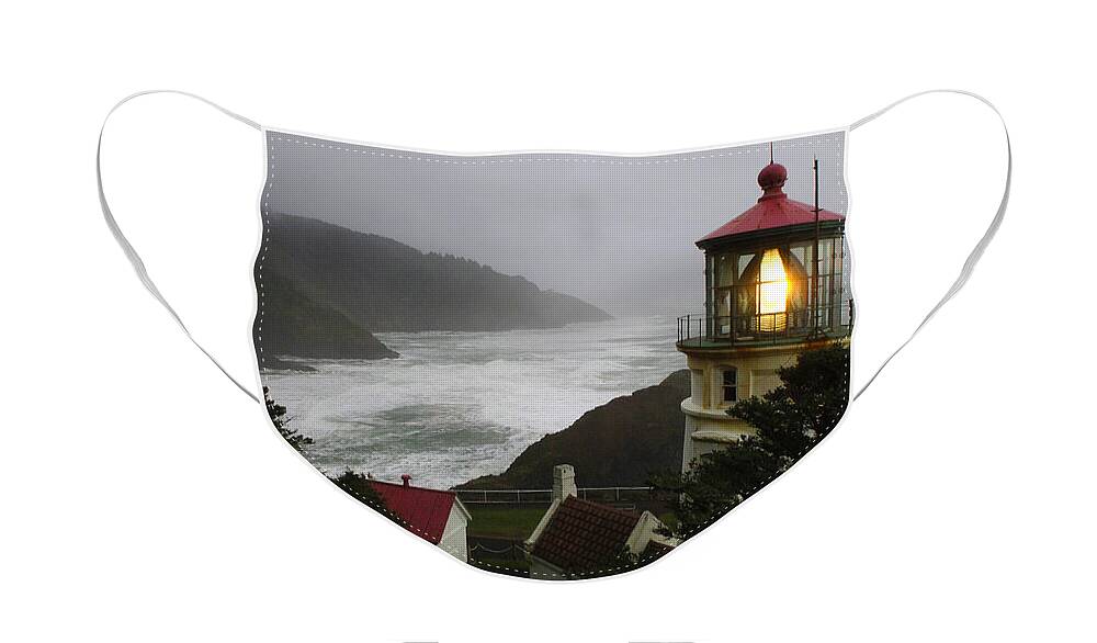 Lighthouse Face Mask featuring the photograph Heceta Head Lighthouse 1 by Bob Christopher