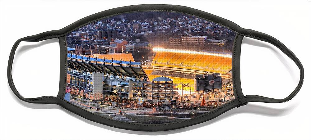 Heinz Field Face Mask featuring the photograph Heinz Field At Night by Adam Jewell