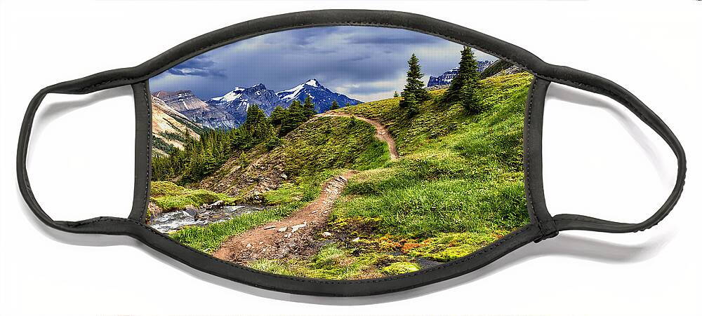 Jasper National Park Face Mask featuring the photograph High Mountain Trail by Kathleen Bishop
