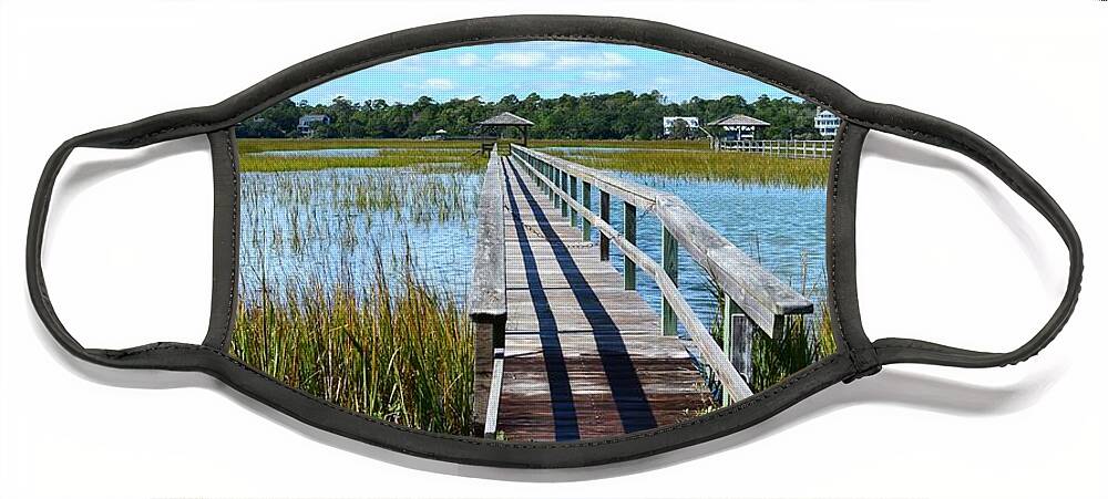 Scenic Face Mask featuring the photograph High Tide At Pawleys Island by Kathy Baccari