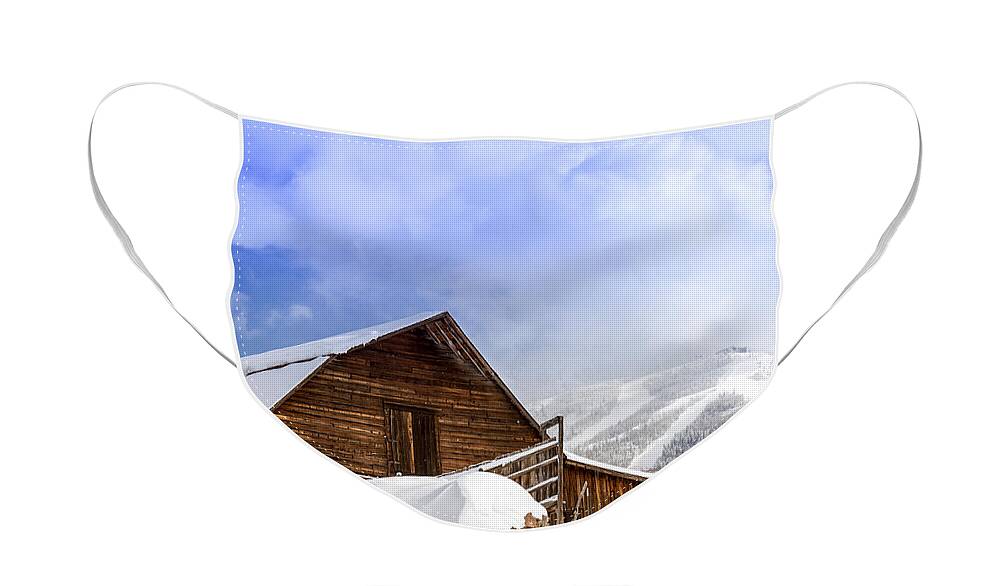 Champagne Powder Face Mask featuring the photograph Historic Steamboat Springs Barn and Ski Area by Teri Virbickis