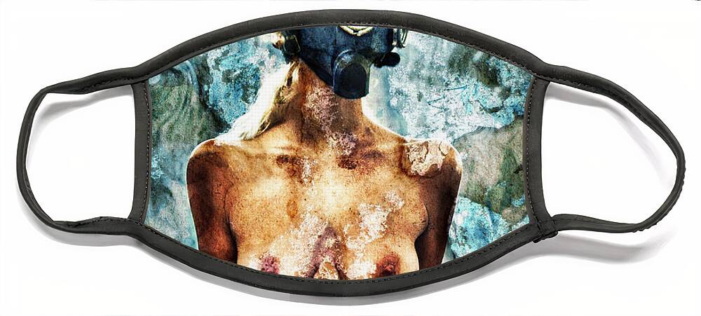 Art Face Mask featuring the photograph Hold Me If I M Dying 1 by Stelios Kleanthous