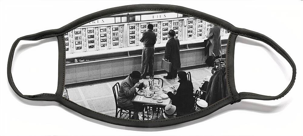 Historic Face Mask featuring the photograph Horn & Hardart Automat, Nyc, 1957 by Albert Mozell