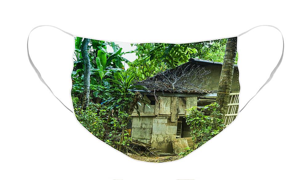 House Face Mask featuring the photograph House In Green Jungle by Gina Koch