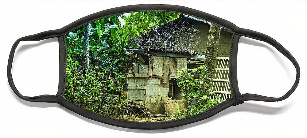 House Face Mask featuring the photograph House In Green Jungle by Gina Koch