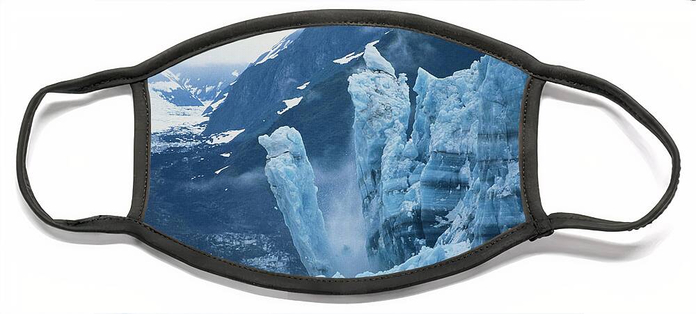 Glacier Face Mask featuring the photograph Hubbard Glacier, Calving by Mark Newman