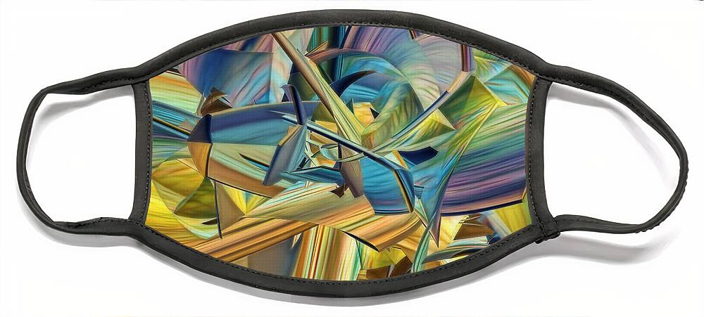 3d Face Mask featuring the digital art Hues and The Blues by Deborah Benoit