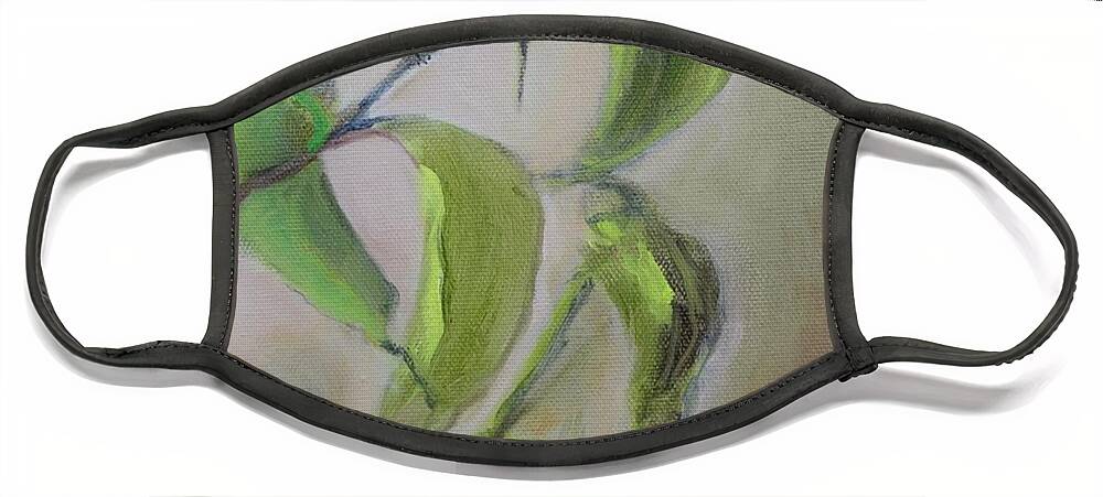 Bird Face Mask featuring the painting Hummingbird at Rest by Donna Tuten