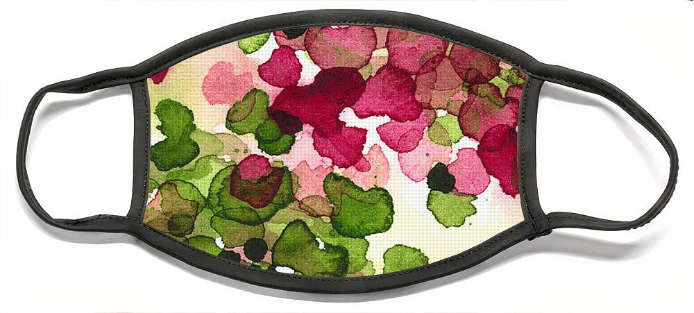 Modern Botanical Watercolor Face Mask featuring the painting Hydrangea by Dawn Derman