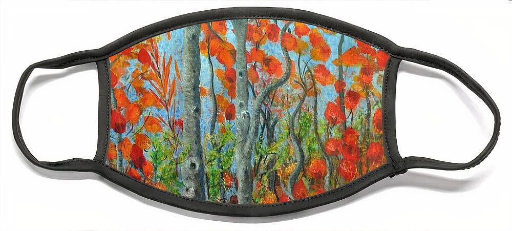 Fall Face Mask featuring the painting I Love Fall by Holly Carmichael