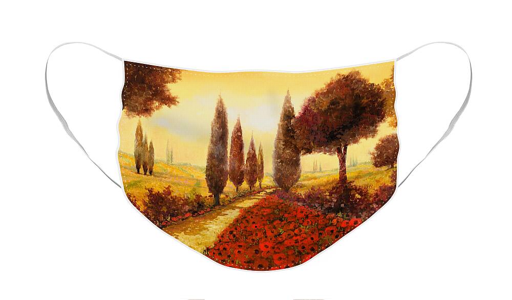 Poppy Fields Face Mask featuring the painting I Papaveri In Estate by Guido Borelli