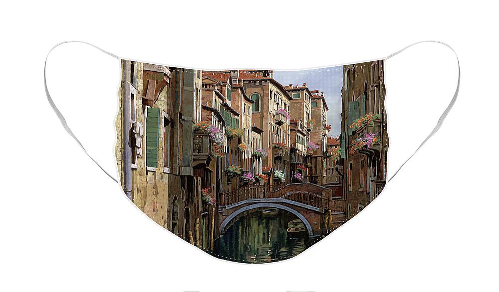 Venice Face Mask featuring the painting I Ponti A Venezia by Guido Borelli