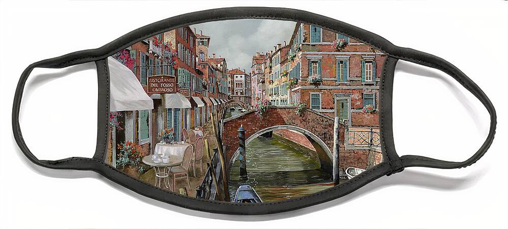 Venice Face Mask featuring the painting Il Fosso Ombroso by Guido Borelli