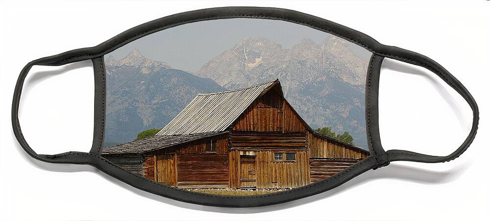 Wyoming Face Mask featuring the photograph In the Tetons Morman Row by Veronica Batterson
