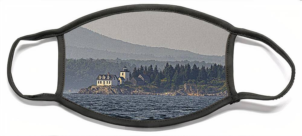 Indian Island Light Face Mask featuring the photograph Indian Island Lighthouse - Rockport - Maine by Marty Saccone