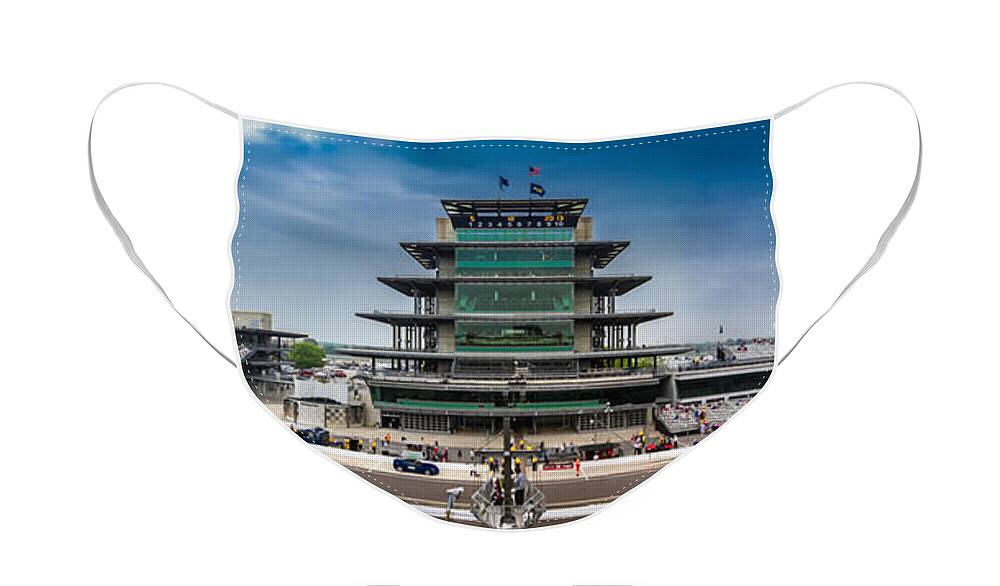 2013 Face Mask featuring the photograph Indianapolis Motor Speedway by Ron Pate